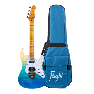 Flight Pathfinder Solid Body Transparent Blue Electric Ukulélé