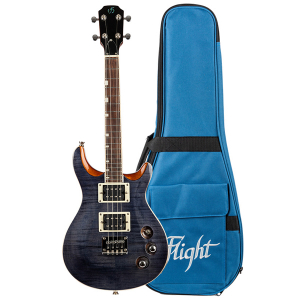 Flight Vanguard Solid Body Transparent Black Electric Ukulélé